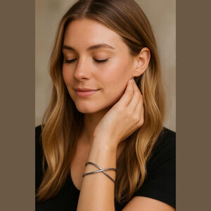 Unbranded Gunmetal Crossover Cuff Bracelet One Size